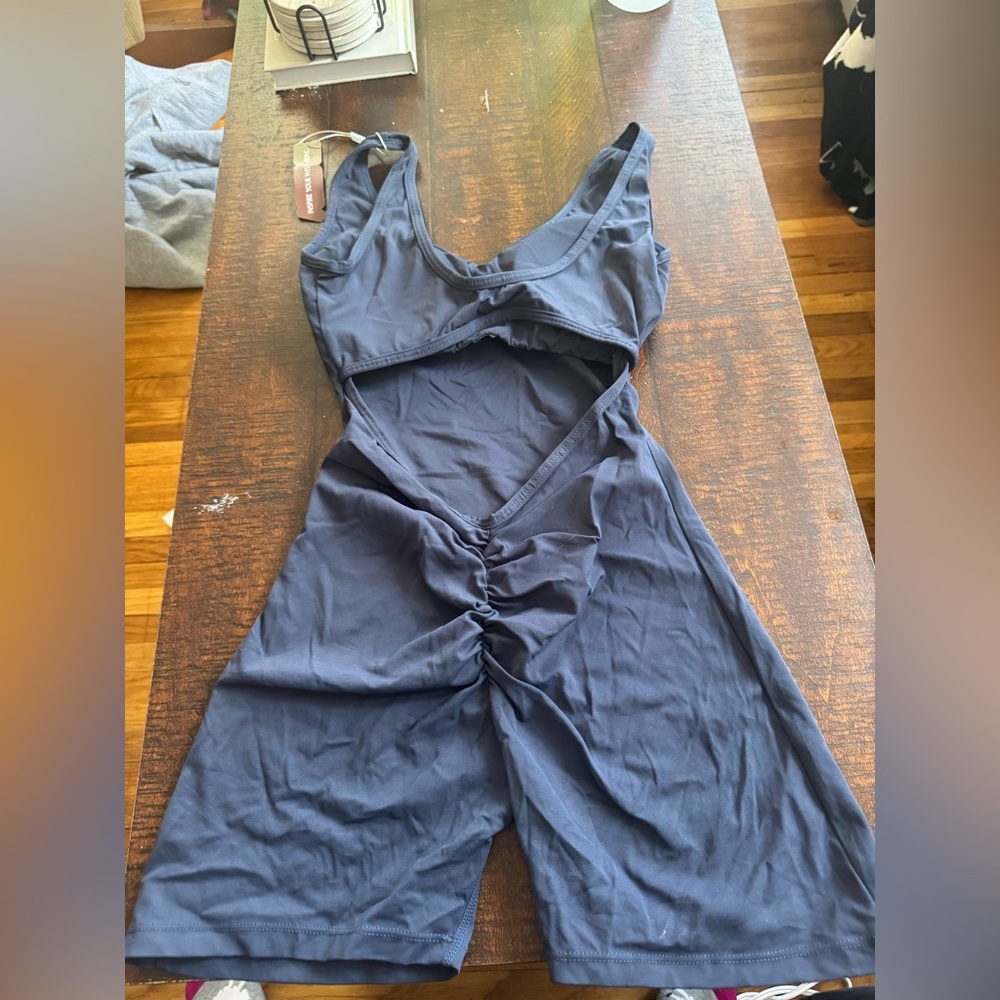 Blue Cutout Jumpsuit